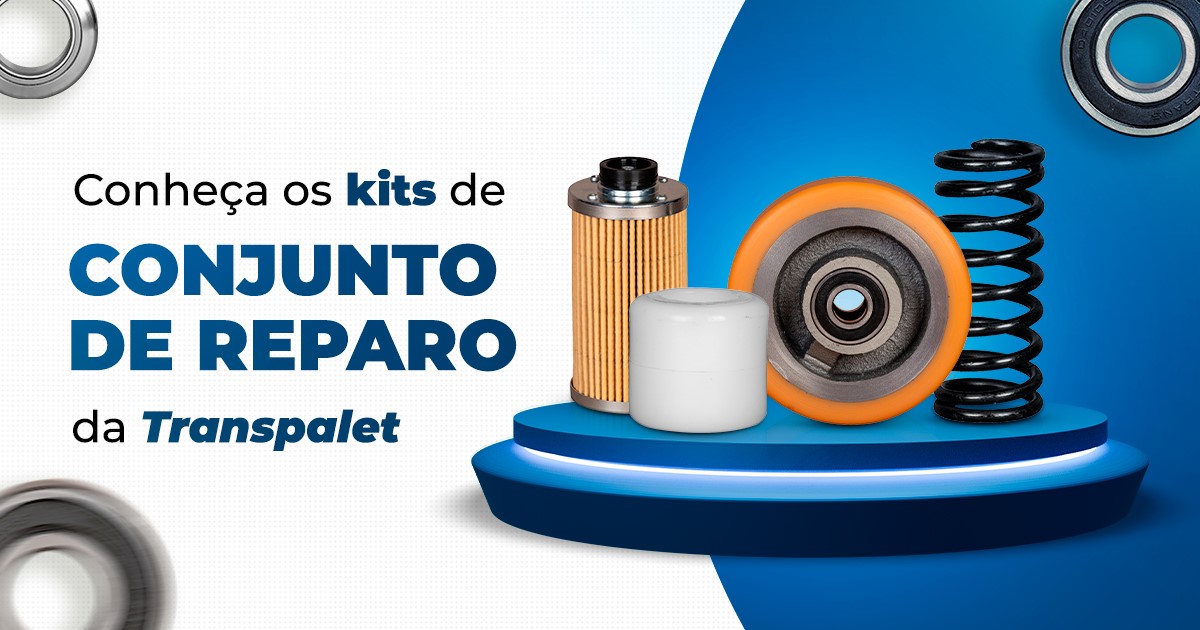 Kits de conjunto de reparo da Transpalet em destaque.