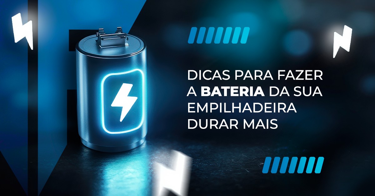 bateria com luzes azuis simbolizando a carga e energia.